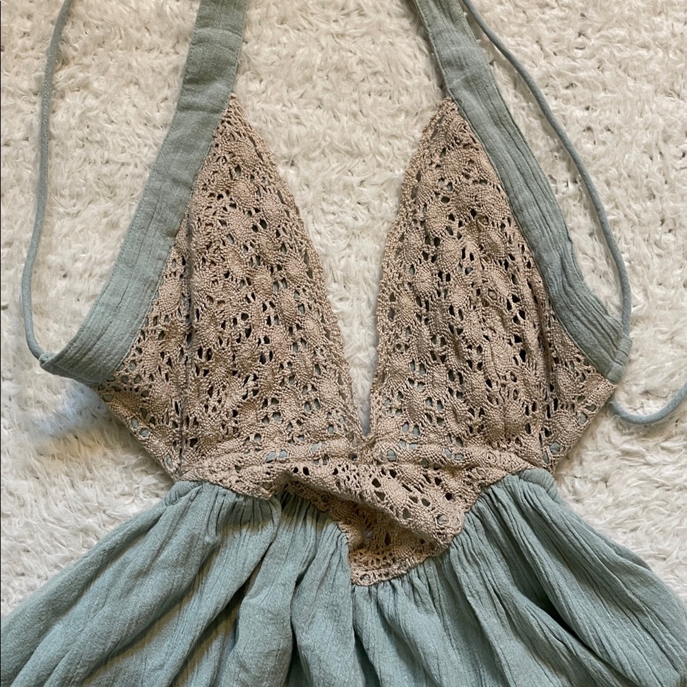 Free people fairy faerie festival boho beach witchy forest minidress light blue - Picture 6 of 9